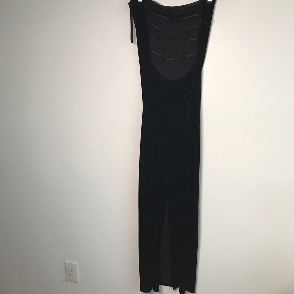 VTG CHARLOTTE RUSSE WOMENS DRESS BLACK VELVET STRETCH XS - Picture 7 of 11